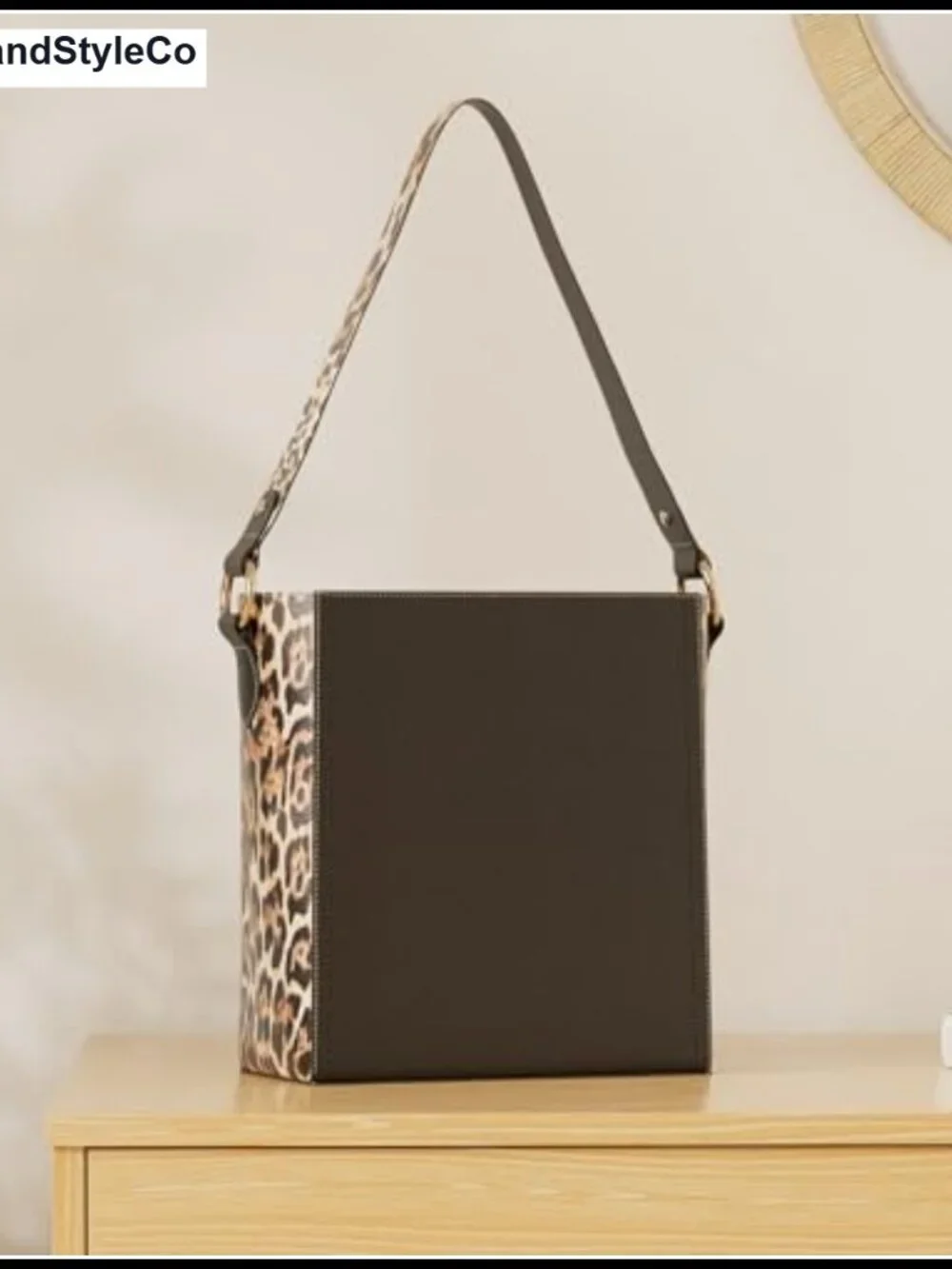 Vegan Leather Hobo Shoulder Bag Animal Print Women's Handbag Purse